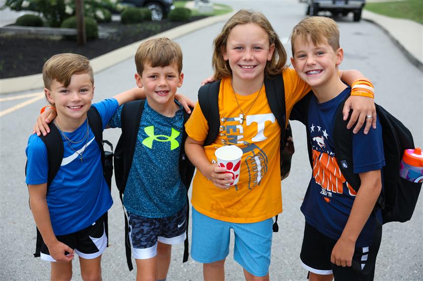 People smile on the first day of school